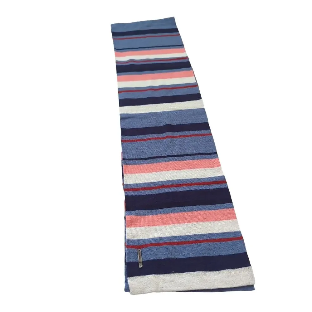 Smartwool‎ Unisex Merino Wool Blue Pink Lightweight Scarf Autumn Winter EUC